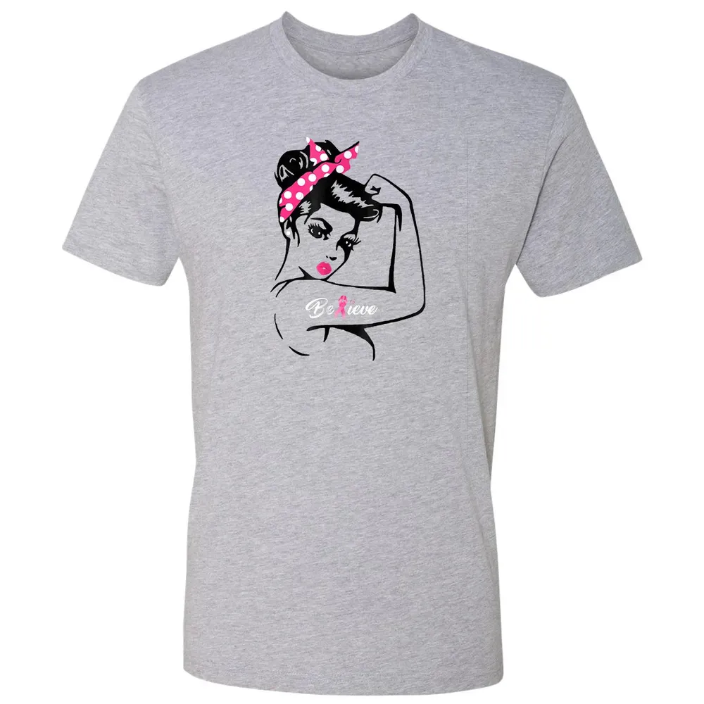 Breast Cancer Warrior T Awareness  Support Believe Premium Unisex T-shirt - 9