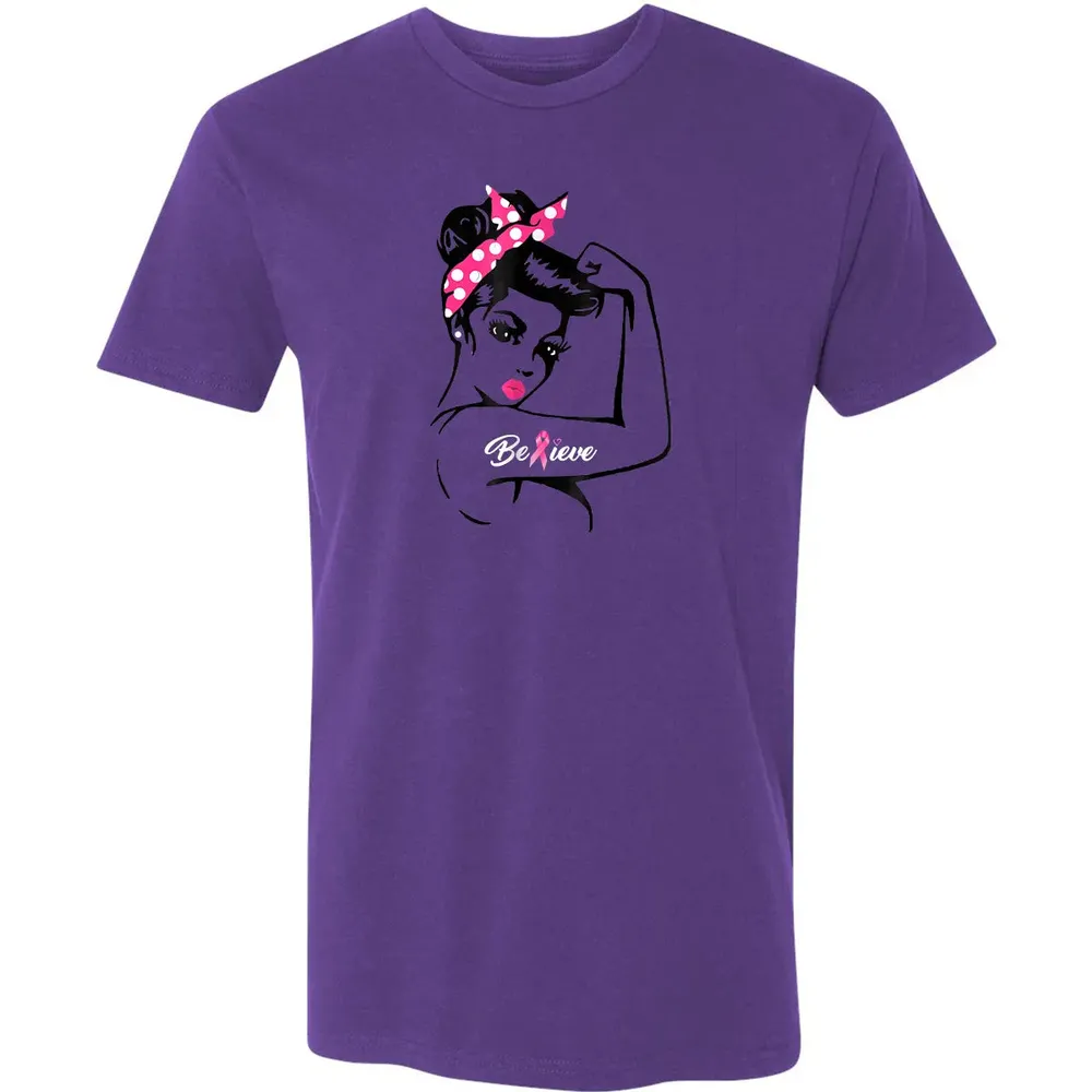 Breast Cancer Warrior T Awareness  Support Believe Premium Unisex T-shirt - 7