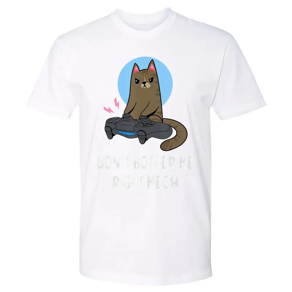 Don't Bother Me Right Meow   Funny Video Gamer & Cat Lover Premium Unisex T-shirt - 4