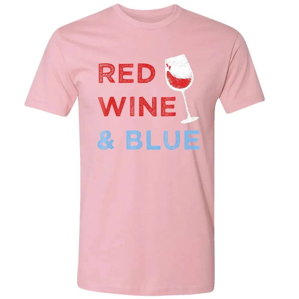Red Wine &amp; Blue   Funny Patriotic 4th of July Premium Unisex T-shirt - 3