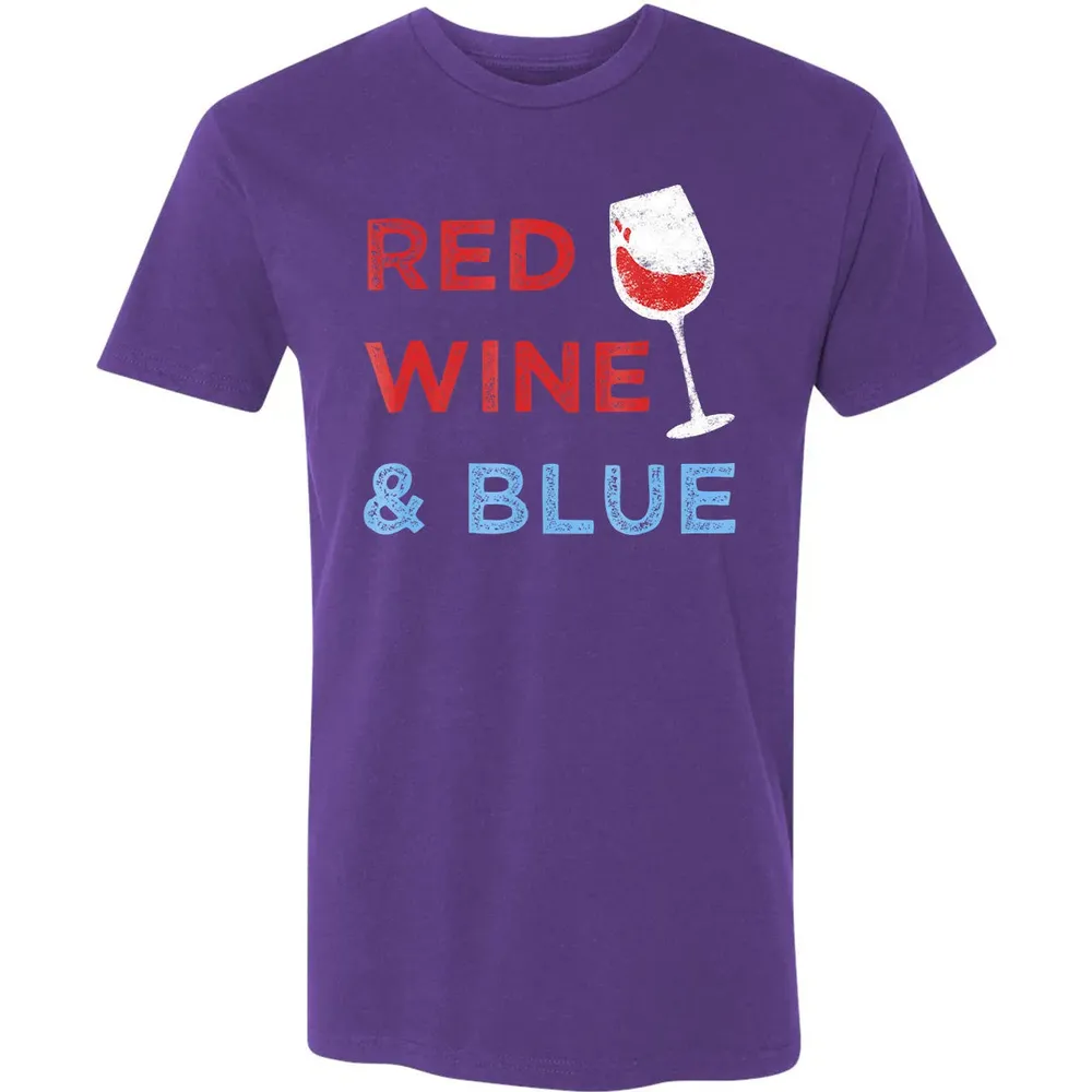 Red Wine &amp; Blue   Funny Patriotic 4th of July Premium Unisex T-shirt - 7