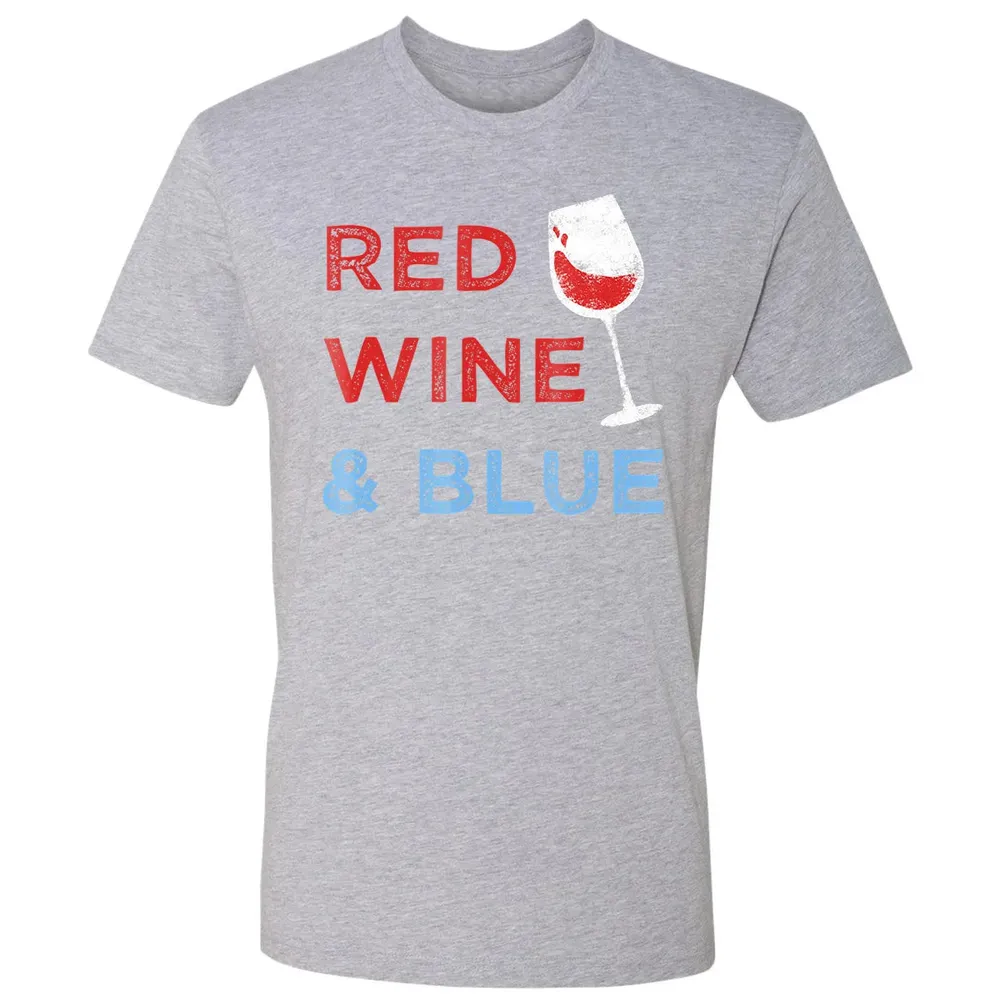 Red Wine &amp; Blue   Funny Patriotic 4th of July Premium Unisex T-shirt - 9