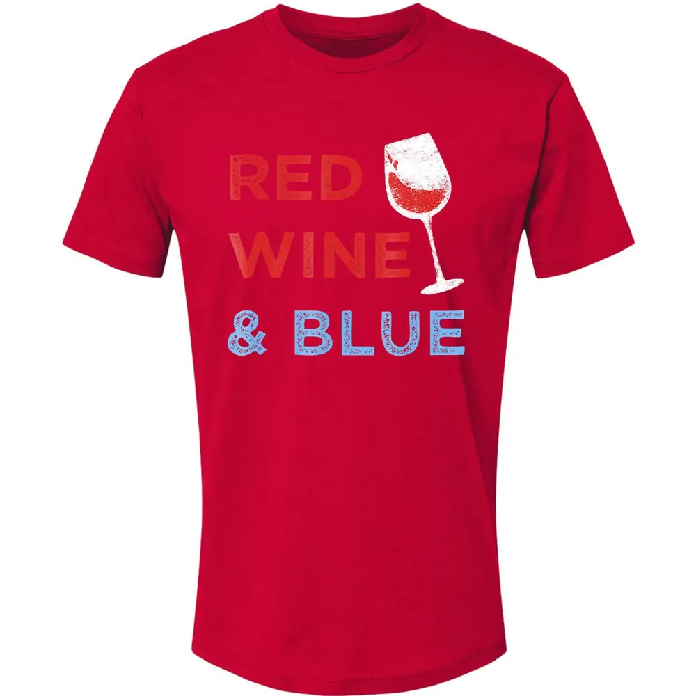 Red Wine &amp; Blue   Funny Patriotic 4th of July Premium Unisex T-shirt - 6
