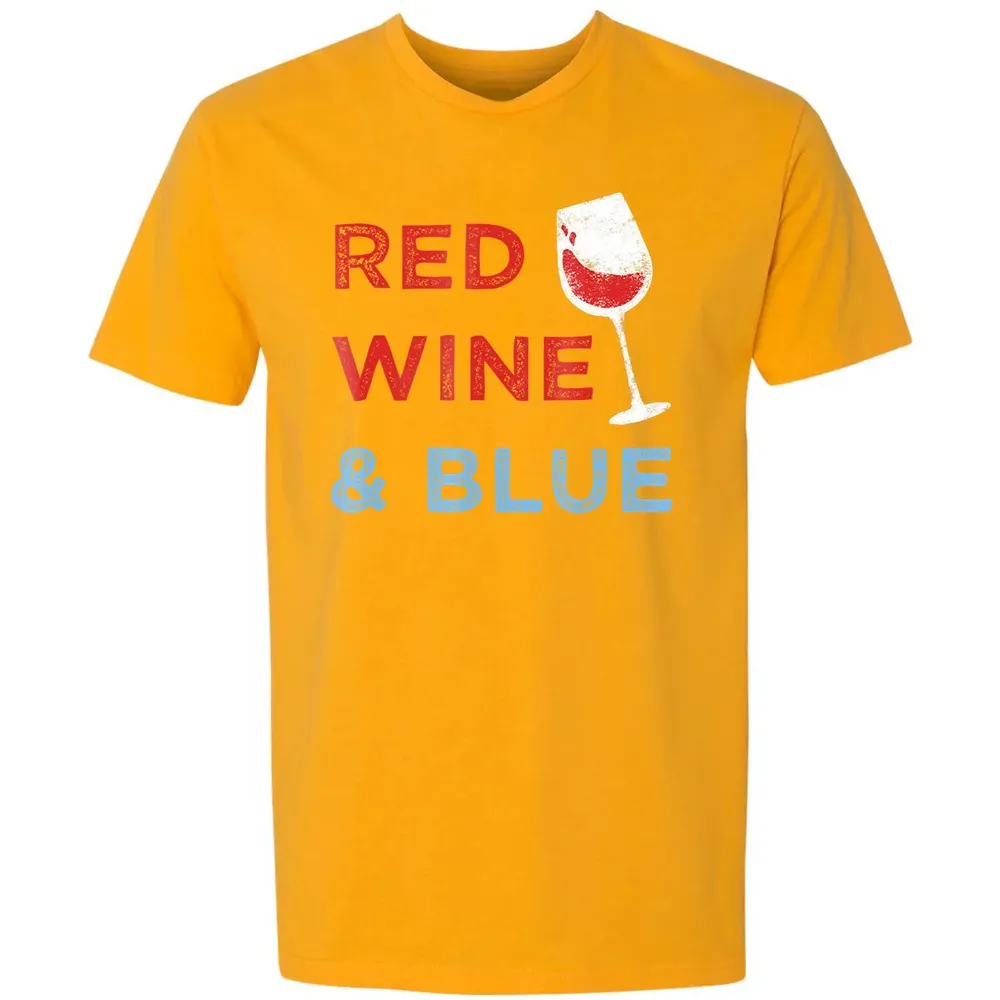 Red Wine &amp; Blue   Funny Patriotic 4th of July Premium Unisex T-shirt - 11