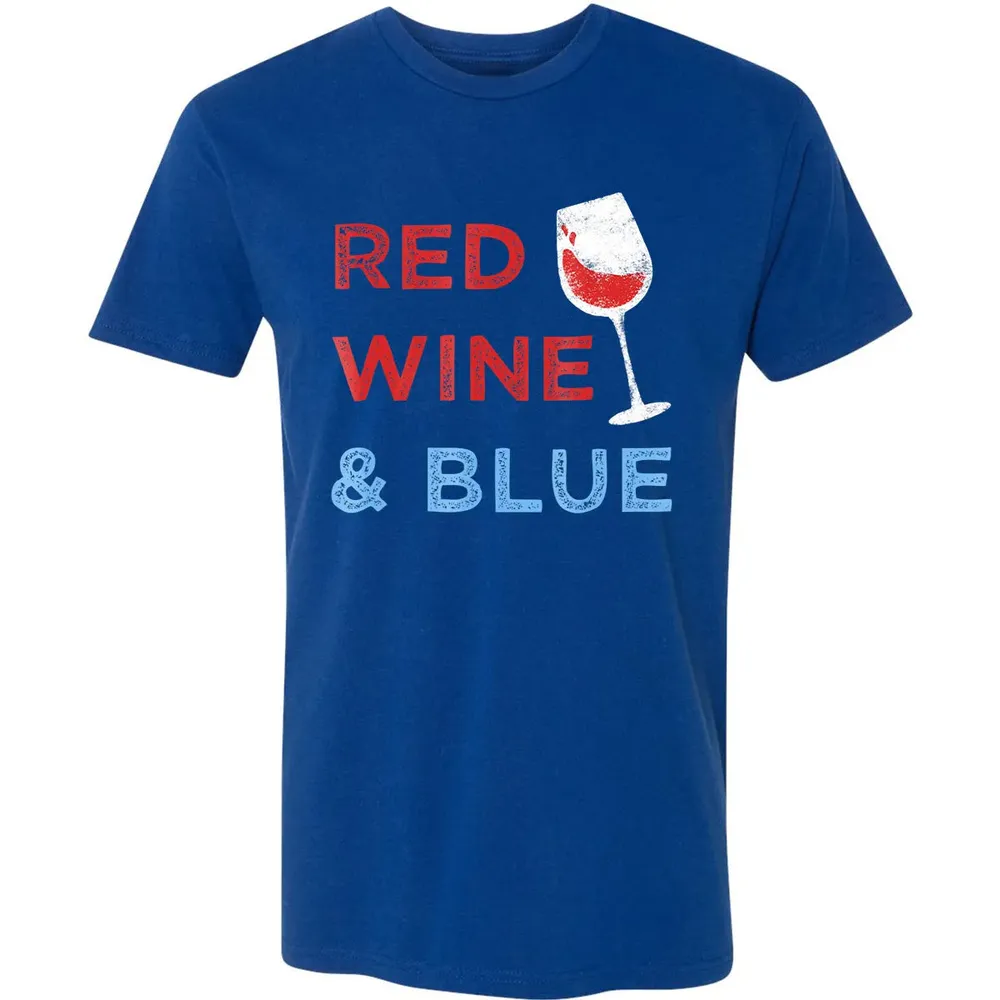 Red Wine &amp; Blue   Funny Patriotic 4th of July Premium Unisex T-shirt - 10