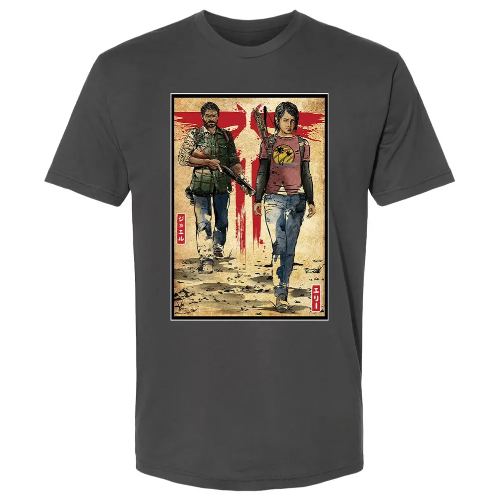 Joel and Ellie woodblock Premium Unisex T-shirt - 8