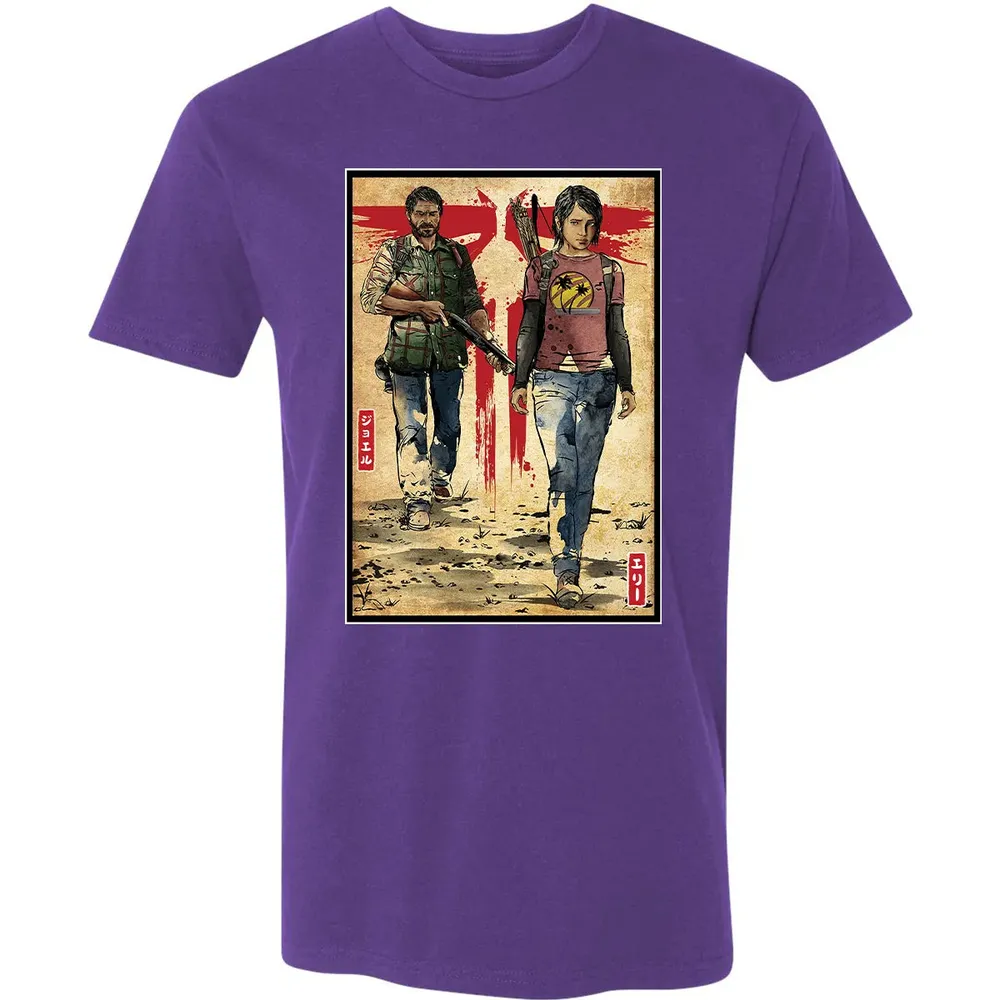 Joel and Ellie woodblock Premium Unisex T-shirt - 7