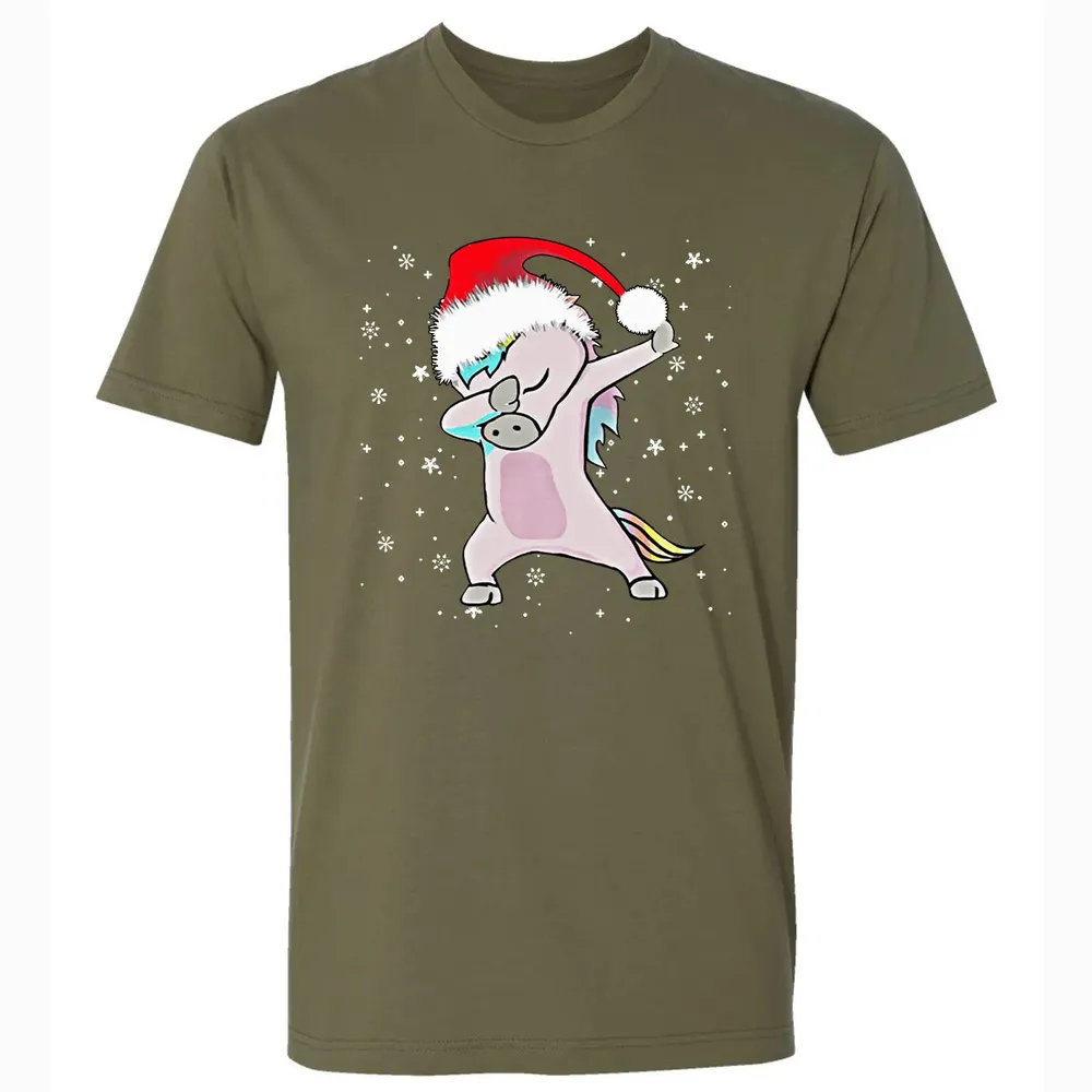 Unicorn Dabbing Christmas Premium Unisex T-shirt - 5