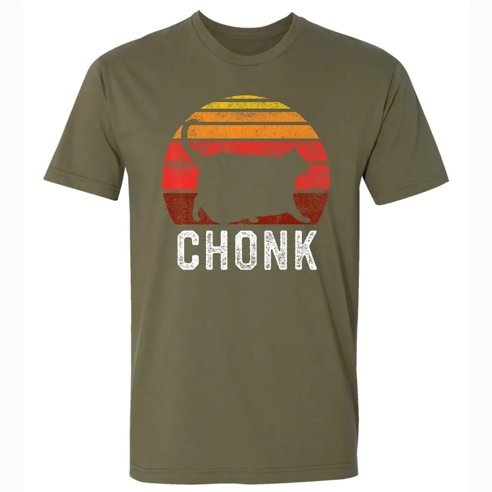 Funny Fat Cats Meme, Chonk Cat Premium Unisex T-shirt - 5