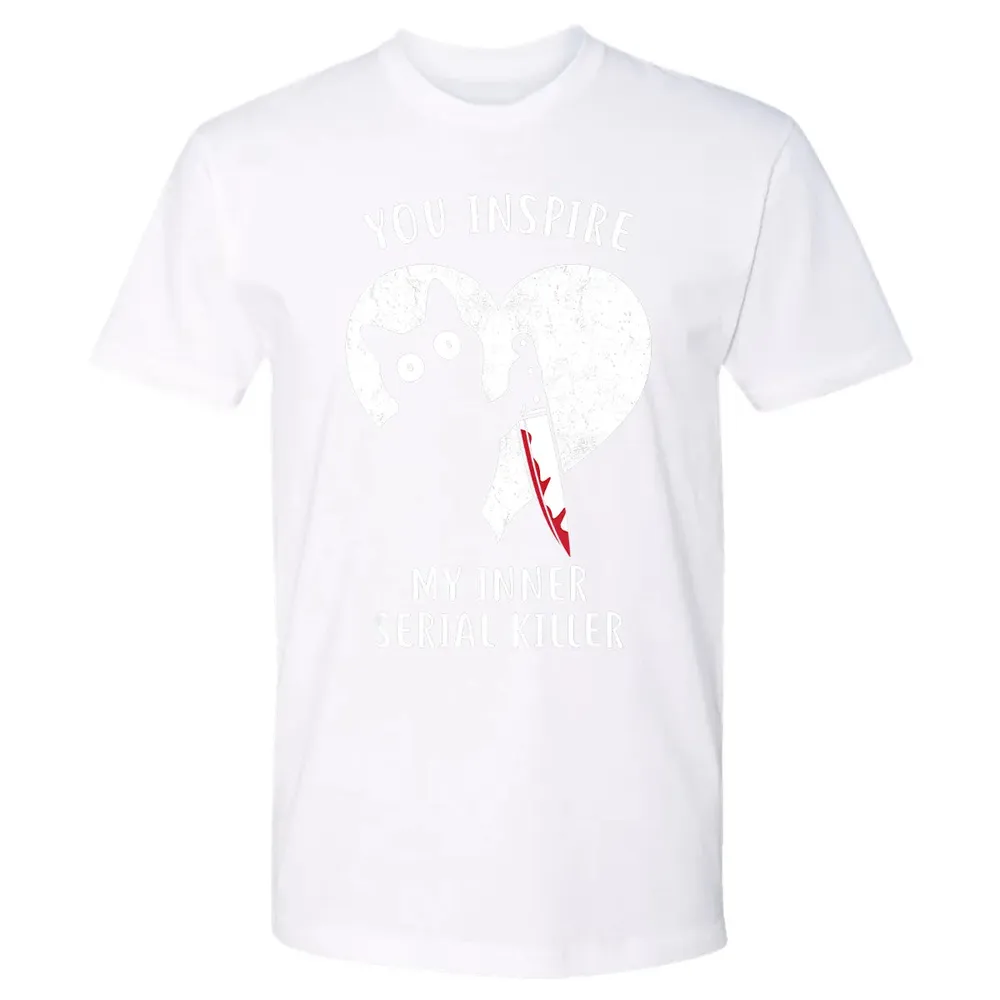 You Inspire My Inner Serial Killer Funny Cat Lover Premium Unisex T-shirt - 4