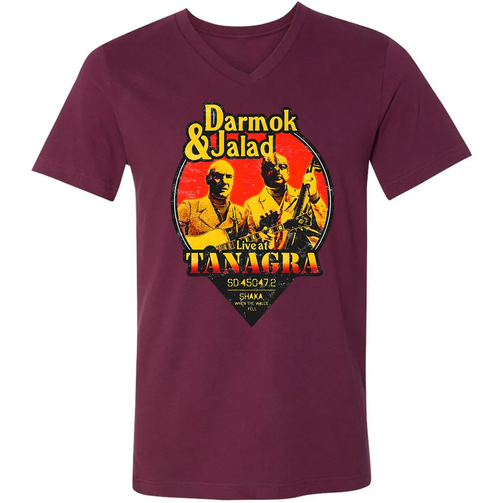 Unisex V-neck T-shirt - 4TV74EF4 - Maroon - 6