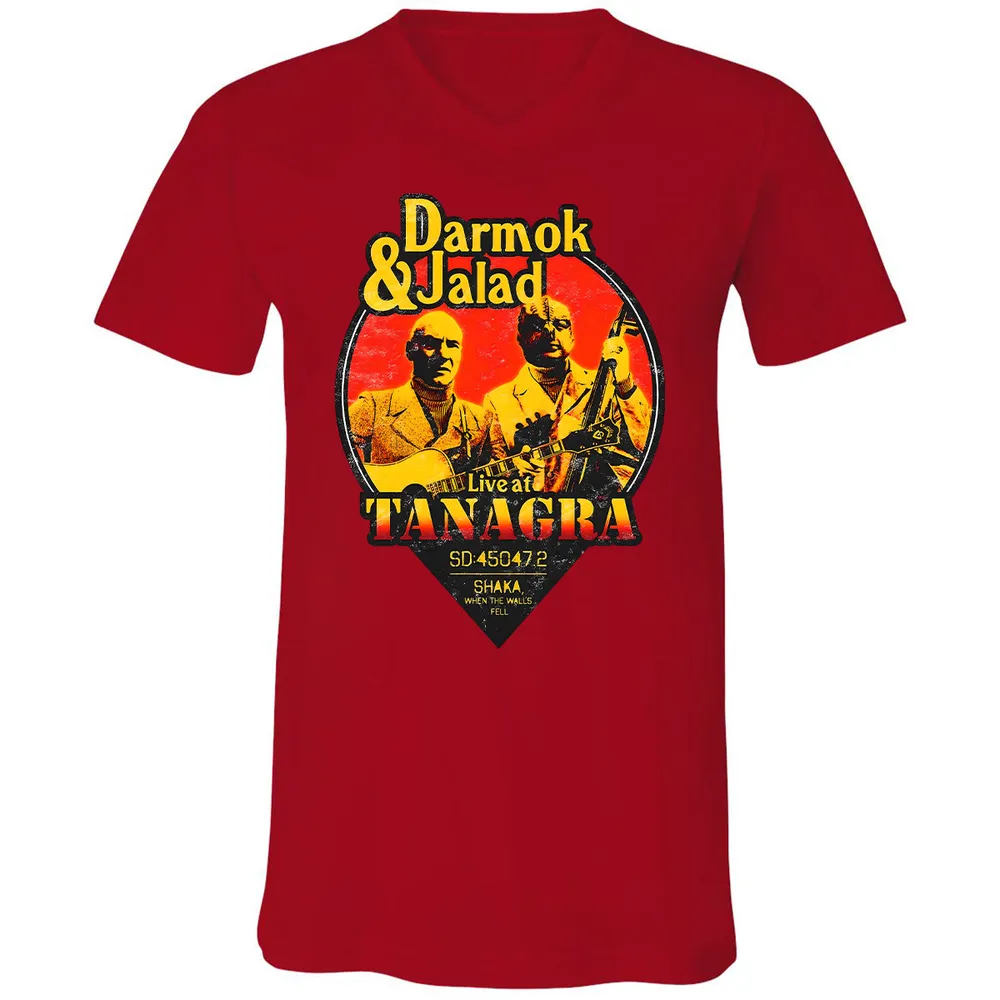 Unisex V-neck T-shirt - 4TV74EF4 - Red - 3