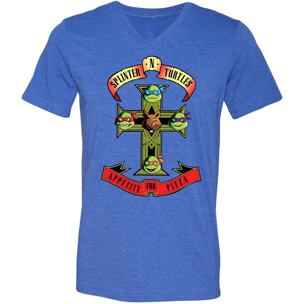 Unisex V-neck T-shirt - XPBY2S28 - Heather True Royal - 14