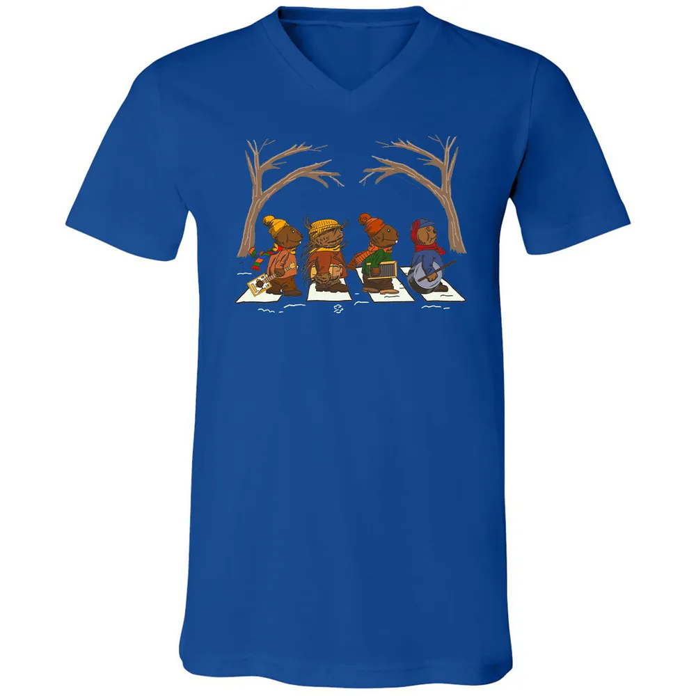 Unisex V-neck T-shirt - FH4UQ97M - True Royal - 4