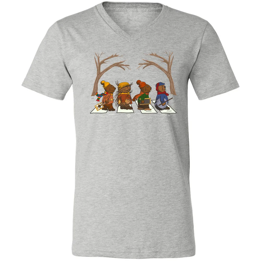 Unisex V-neck T-shirt - FH4UQ97M - Athletic Heather - 7