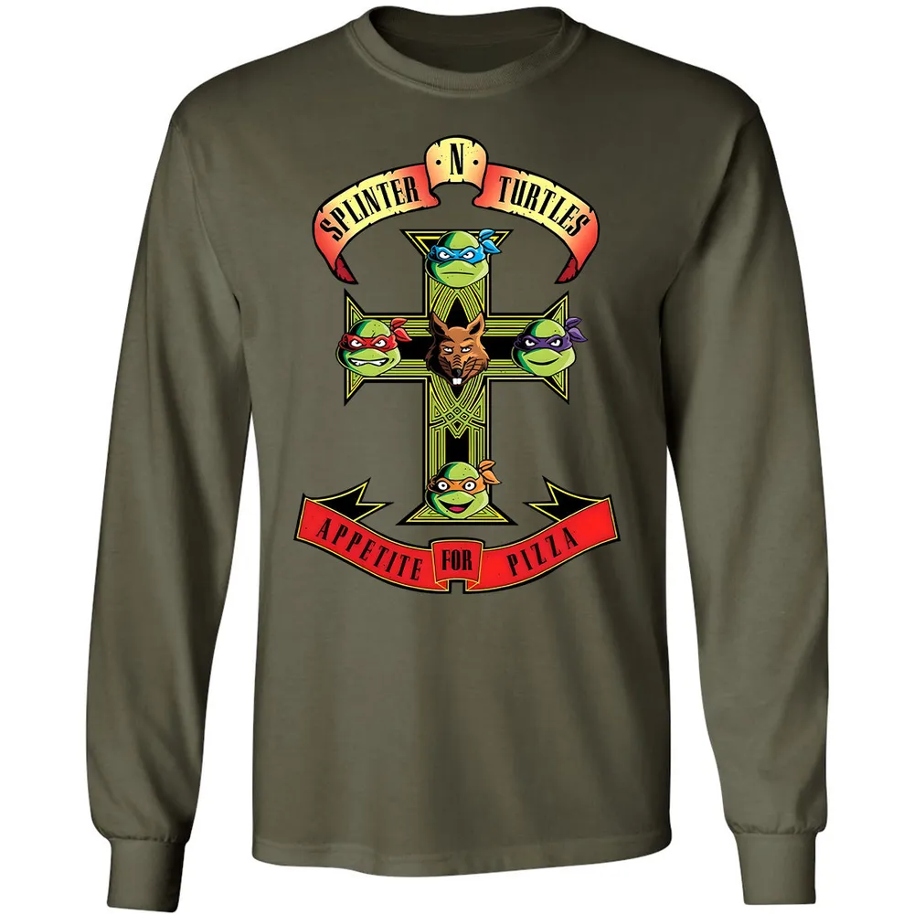 Long Sleeve T-Shirt - P5DT8JWJ - Military Green - 16