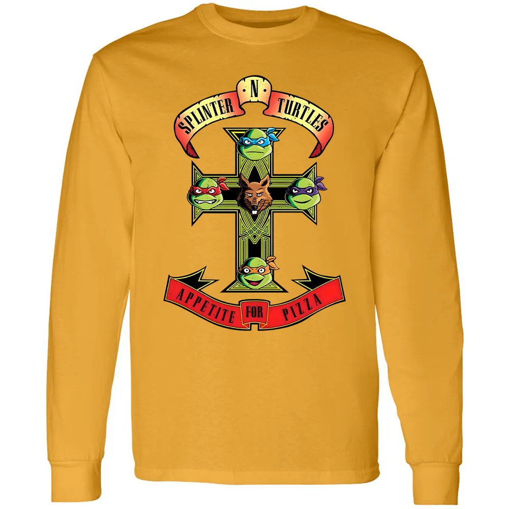 Long Sleeve T-Shirt - P5DT8JWJ - Gold - 9