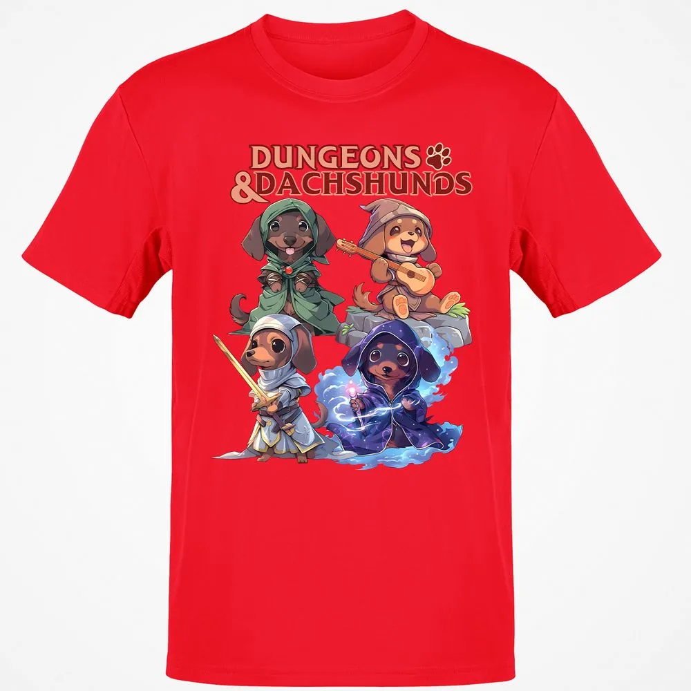 Dungeons & Dachshunds T-Shirt - Red - 10