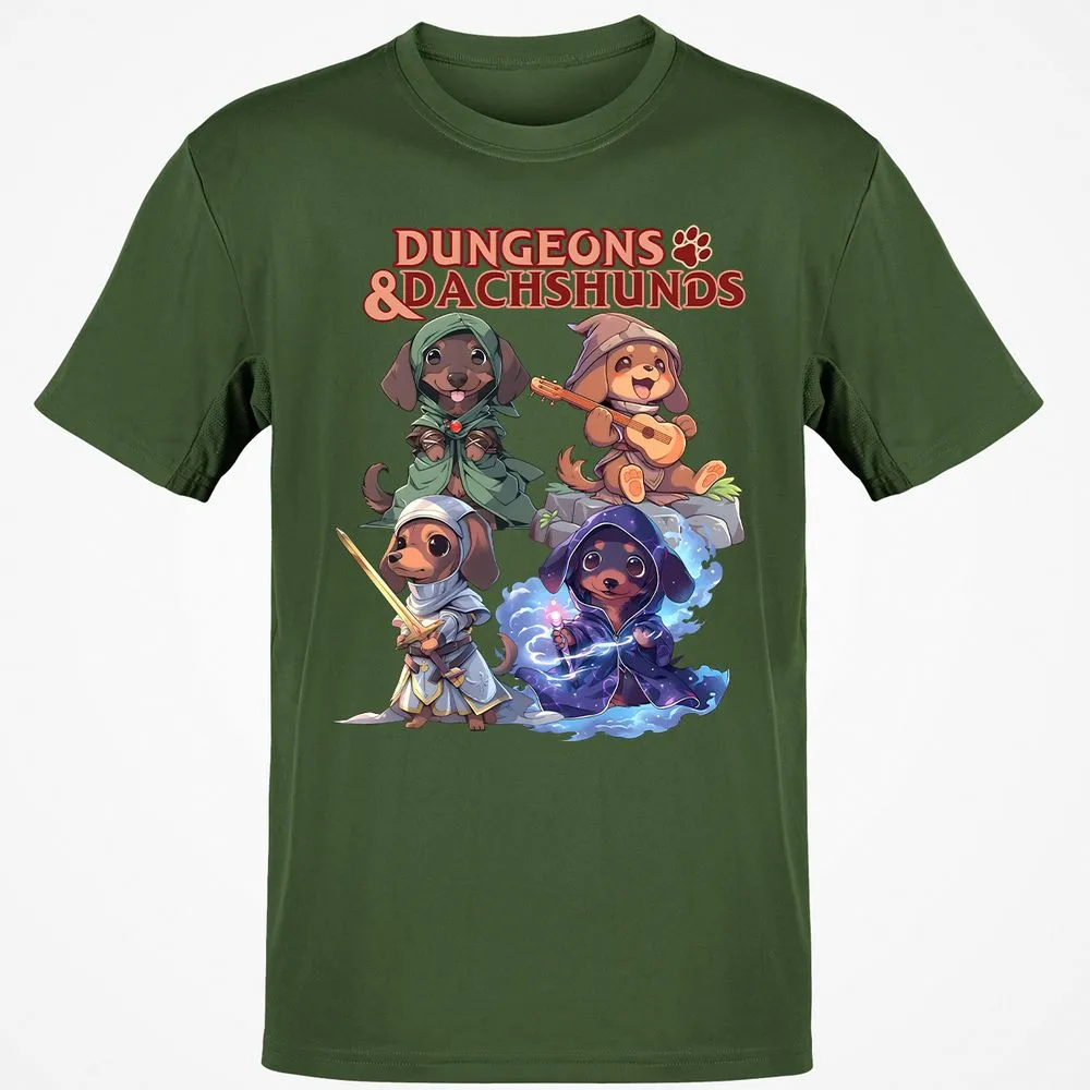 Dungeons & Dachshunds T-Shirt - Military Green - 6
