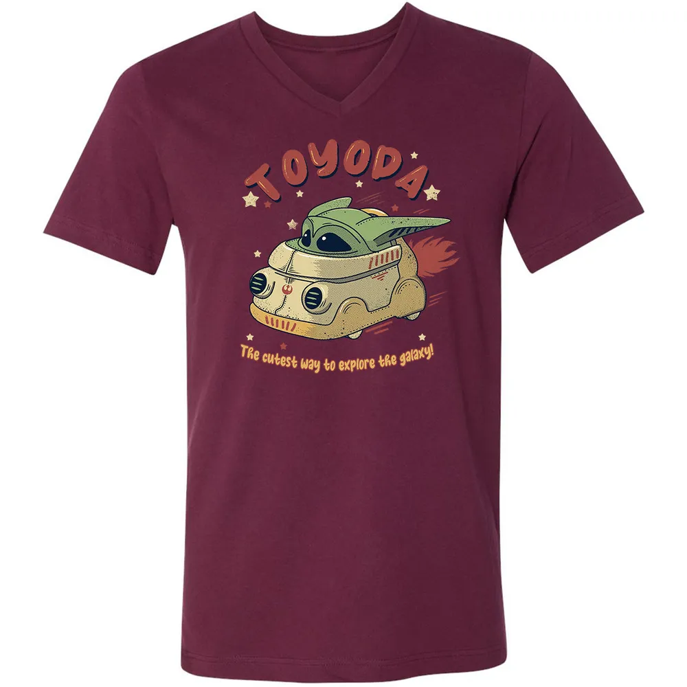 Unisex V-Neck T-Shirt - NYPMNUGJ - Maroon - 6