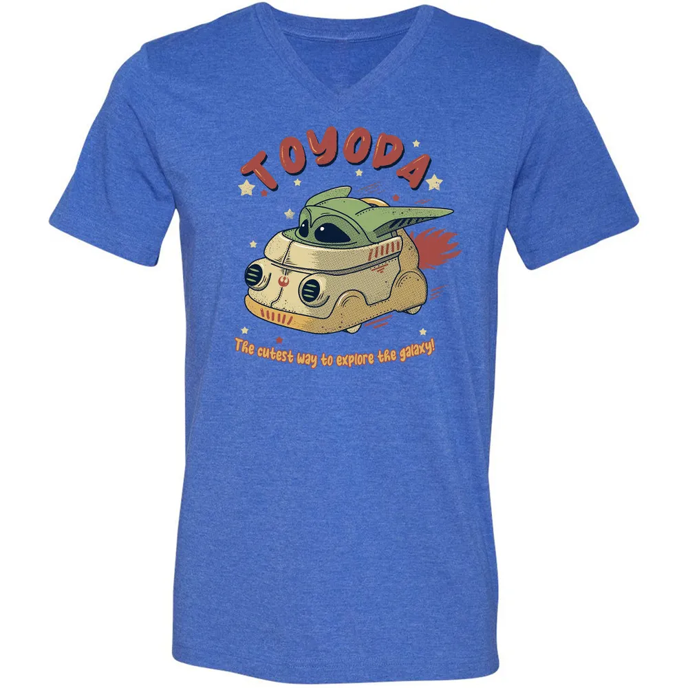 Unisex V-Neck T-Shirt - NYPMNUGJ - Heather True Royal - 14