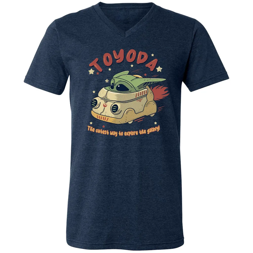 Unisex V-Neck T-Shirt - NYPMNUGJ - Heather Navy - 15