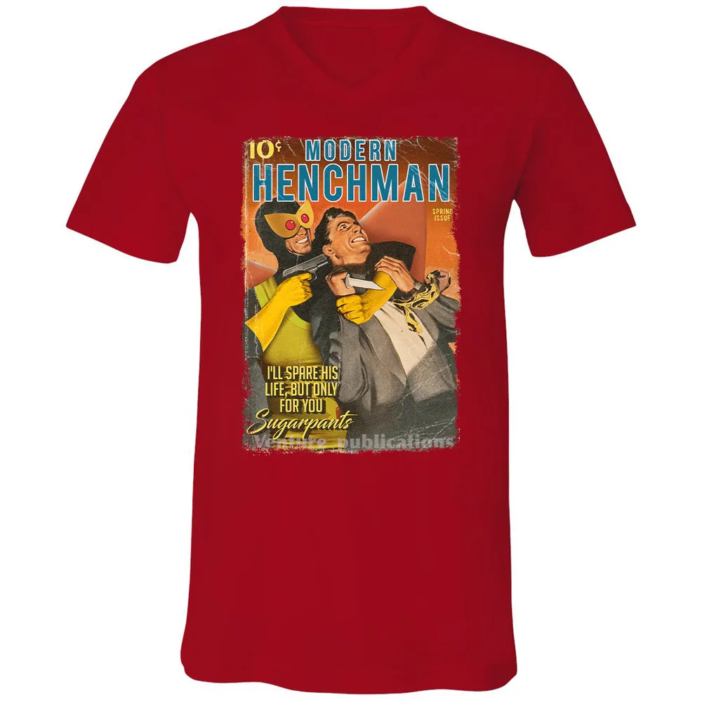 Unisex V-Neck T-Shirt - H5RFJCXN - Red - 3