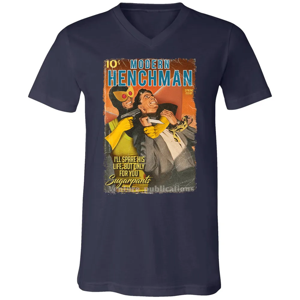 Unisex V-Neck T-Shirt - H5RFJCXN - Navy - 2
