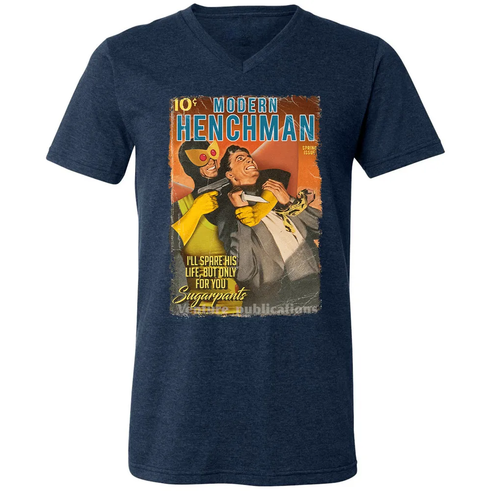 Unisex V-Neck T-Shirt - H5RFJCXN - Heather Navy - 15