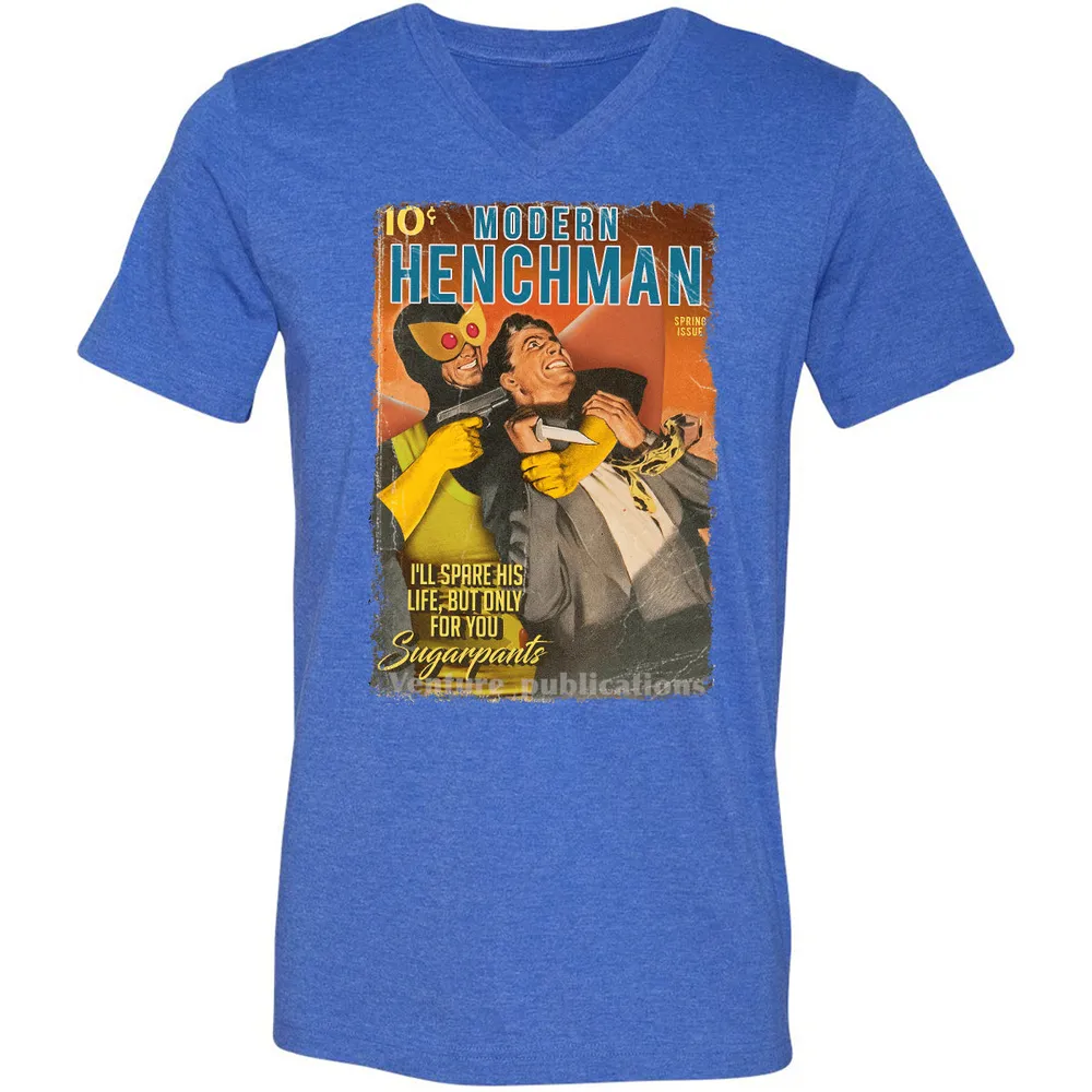 Unisex V-Neck T-Shirt - H5RFJCXN - Heather True Royal - 14