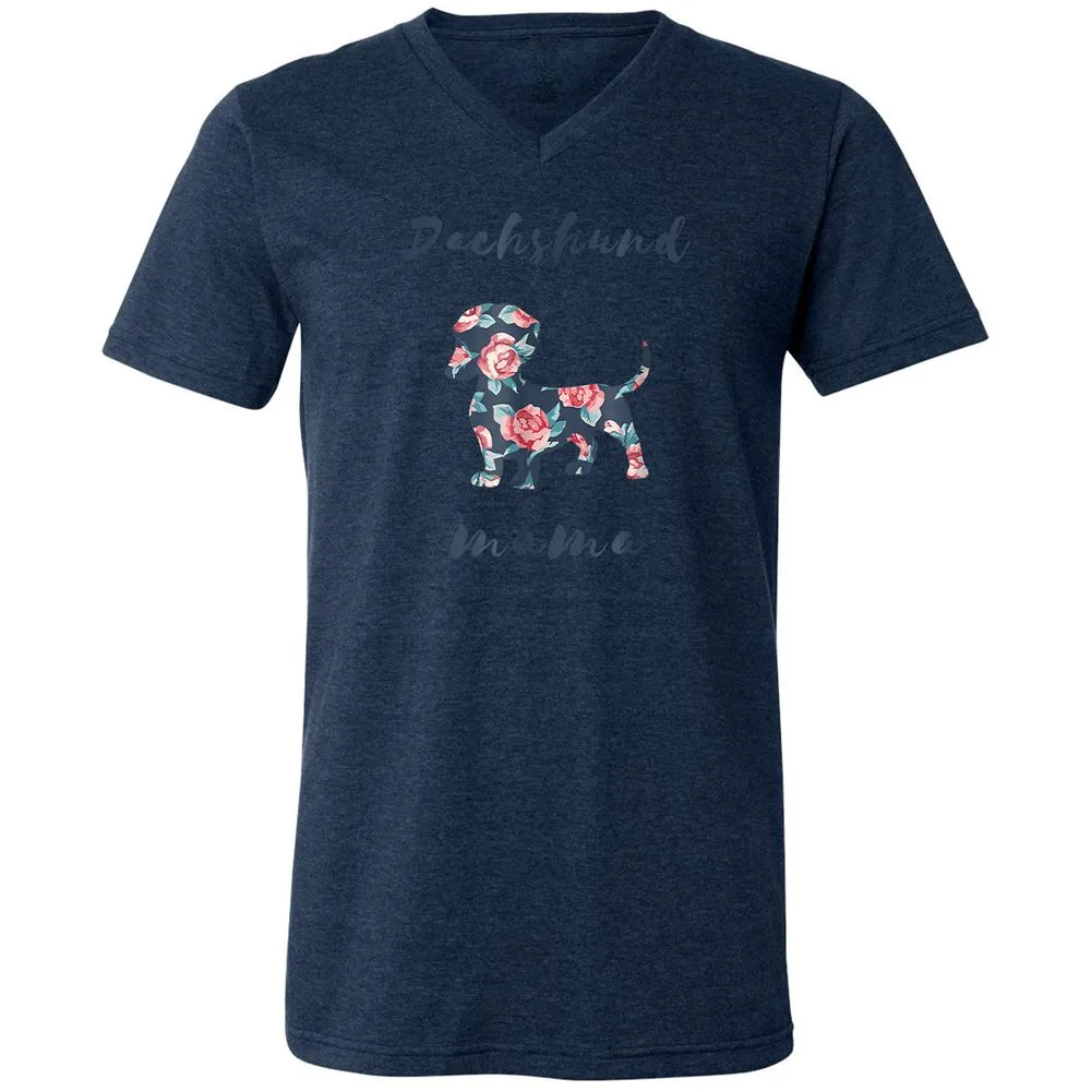 Unisex V-Neck T-Shirt - 9GVVSUQJ - Heather Navy - 15