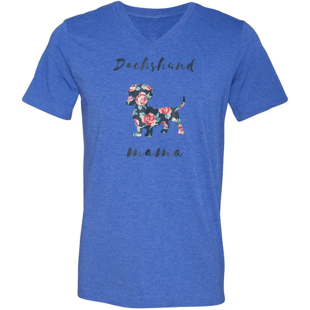 Unisex V-Neck T-Shirt - 9GVVSUQJ - Heather True Royal - 14