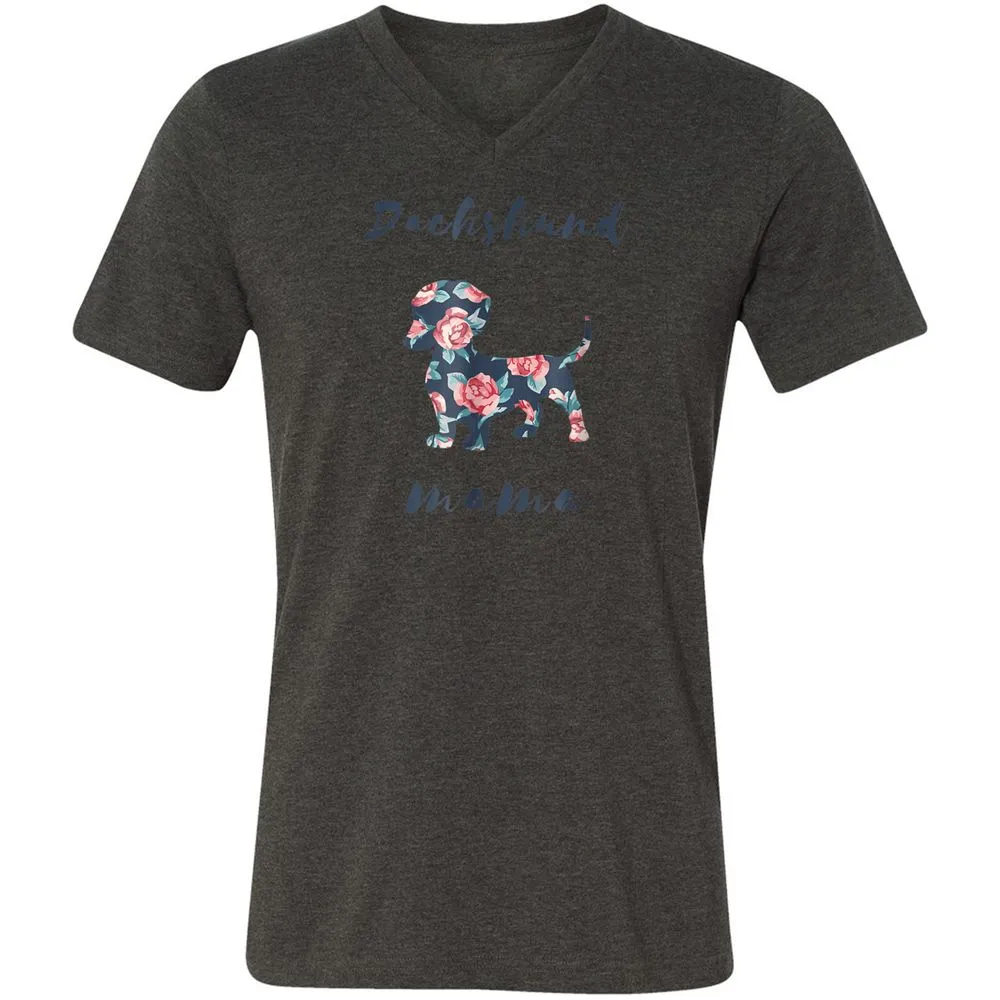 Unisex V-Neck T-Shirt - 9GVVSUQJ - Dark Grey Heather - 8