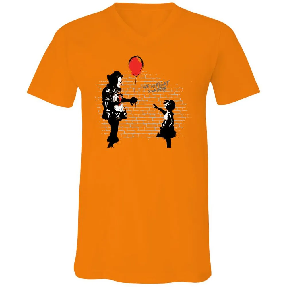 Unisex V-Neck T-Shirt - C7X85UJN - Orange - 11