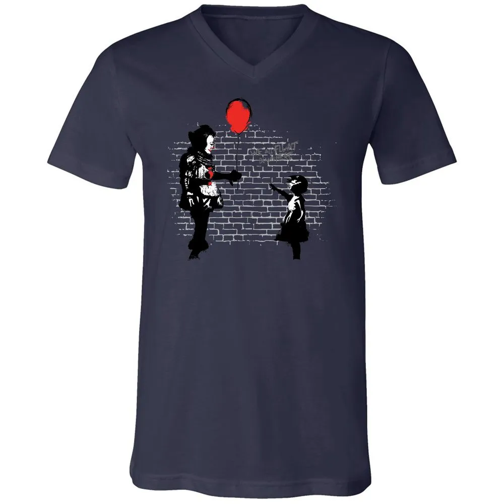 Unisex V-Neck T-Shirt - C7X85UJN - Navy - 9