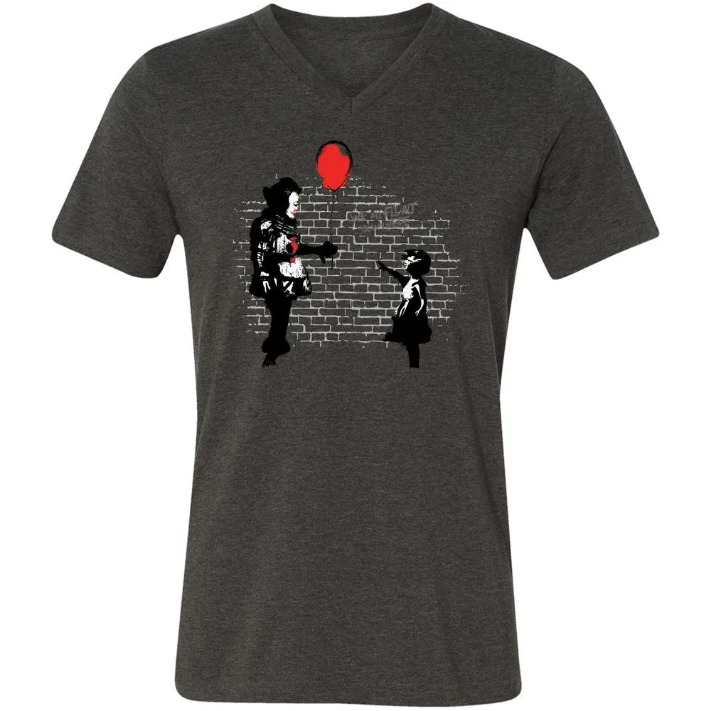 Unisex V-Neck T-Shirt - C7X85UJN - Dark Grey Heather - 8
