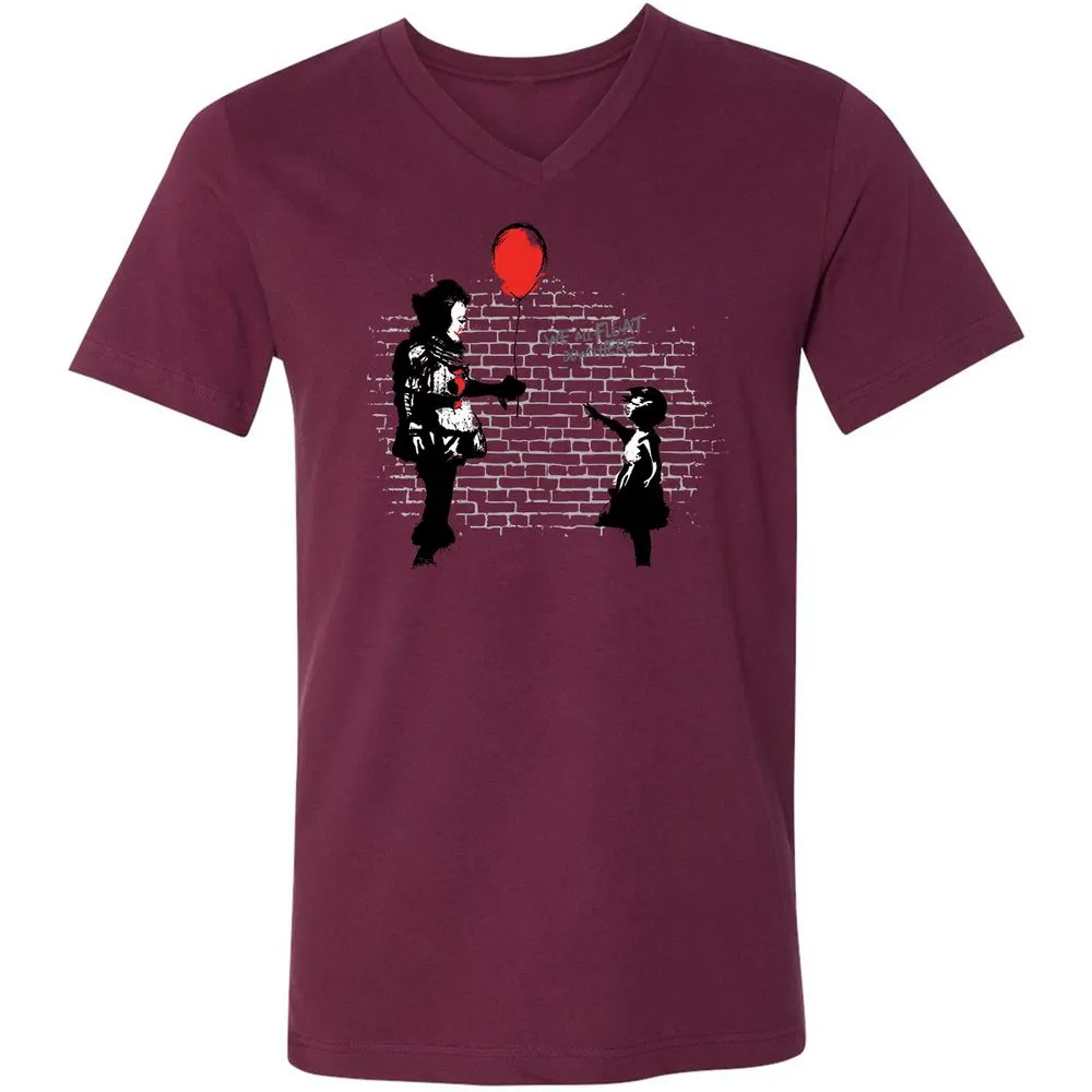 Unisex V-Neck T-Shirt - C7X85UJN - Maroon - 6