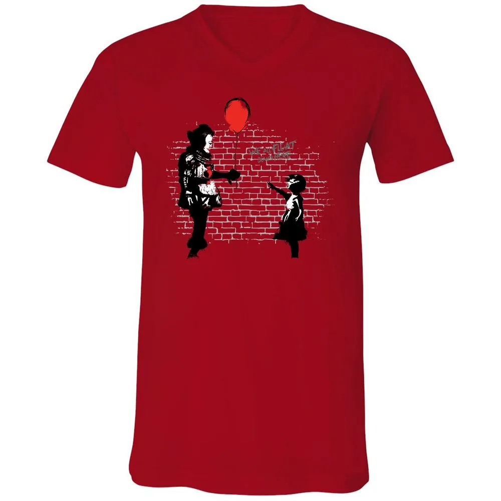 Unisex V-Neck T-Shirt - C7X85UJN - Red - 3