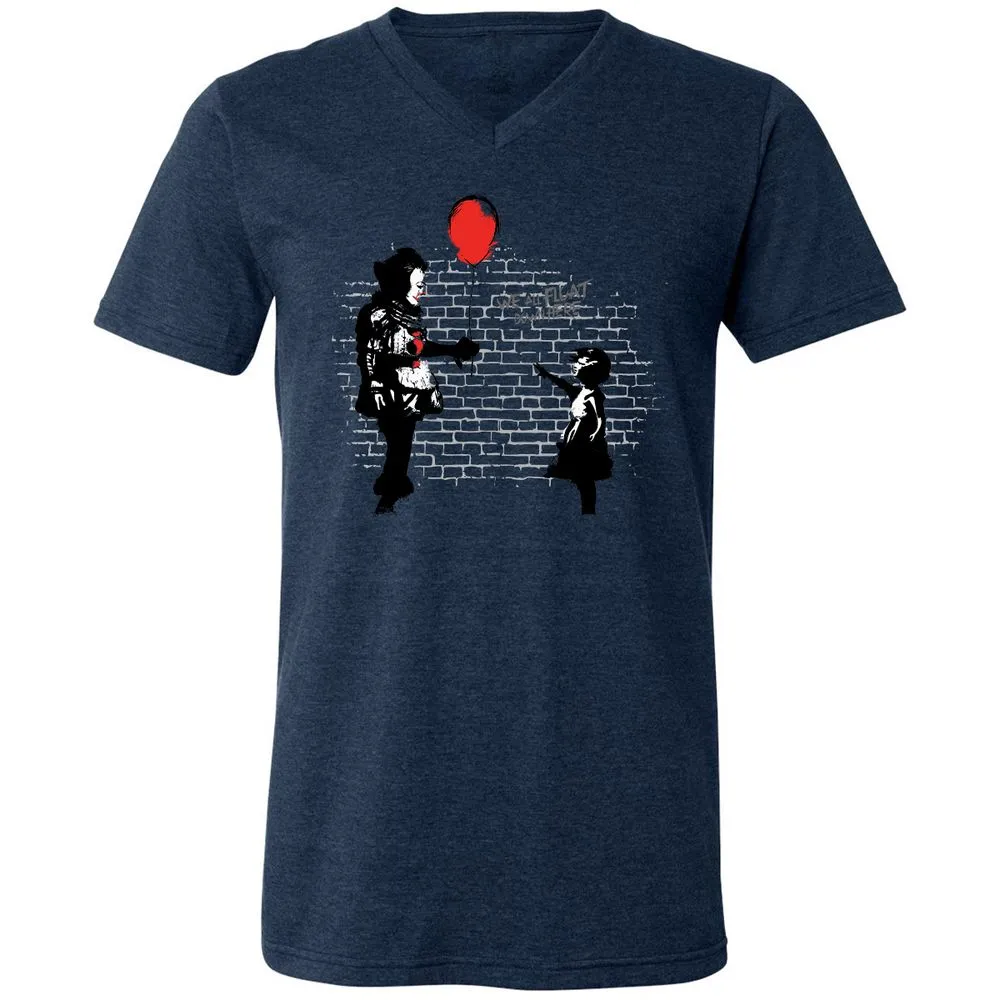 Unisex V-Neck T-Shirt - C7X85UJN - Heather Navy - 15
