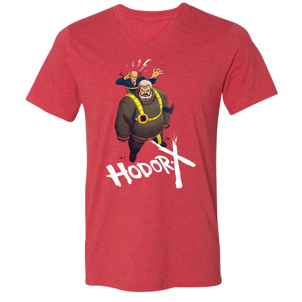 Unisex V-Neck T-Shirt - PQQHWXBV - Heather Red - 16