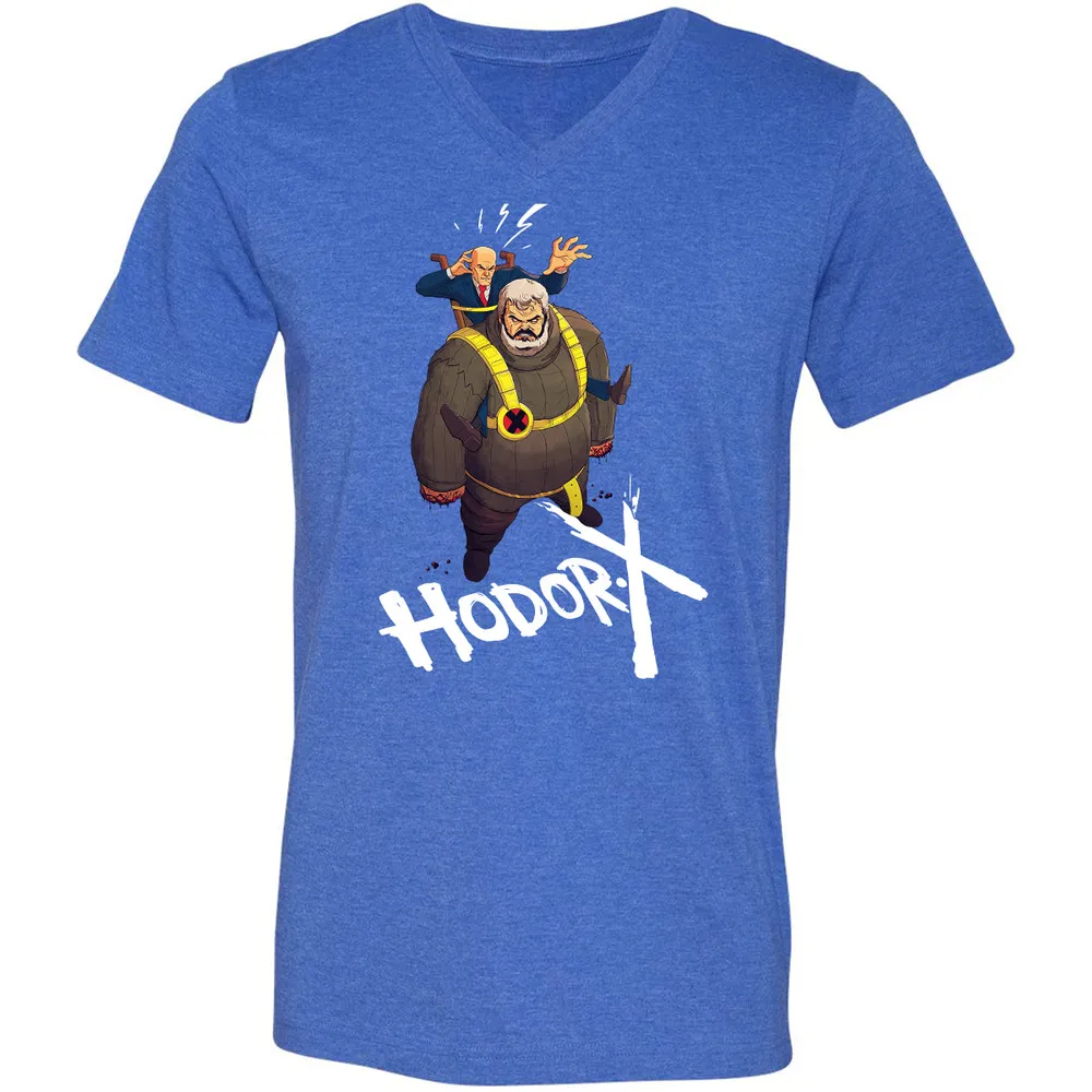 Unisex V-Neck T-Shirt - PQQHWXBV - Heather True Royal - 14