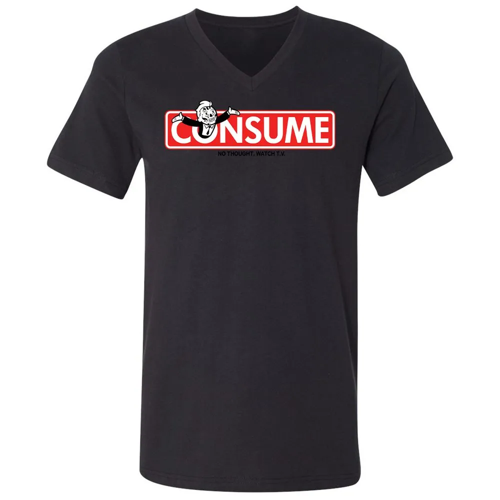 Unisex V-Neck T-Shirt - SVYWPQ1G - Black - 16