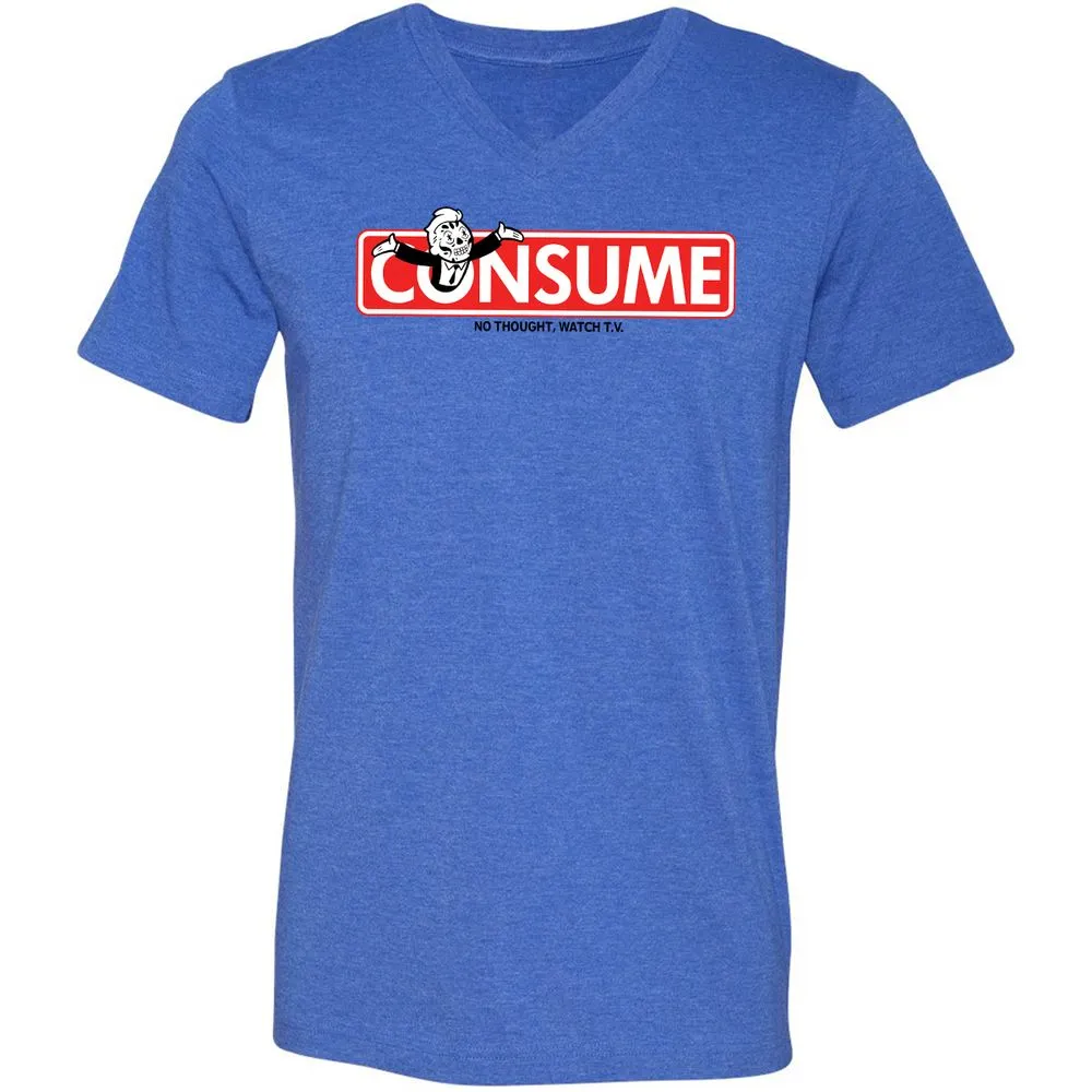 Unisex V-Neck T-Shirt - SVYWPQ1G - Heather True Royal - 14