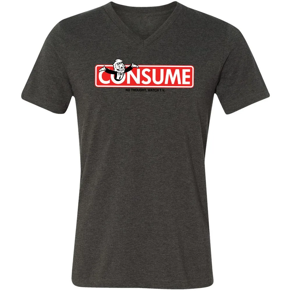 Unisex V-Neck T-Shirt - SVYWPQ1G - Dark Grey Heather - 8