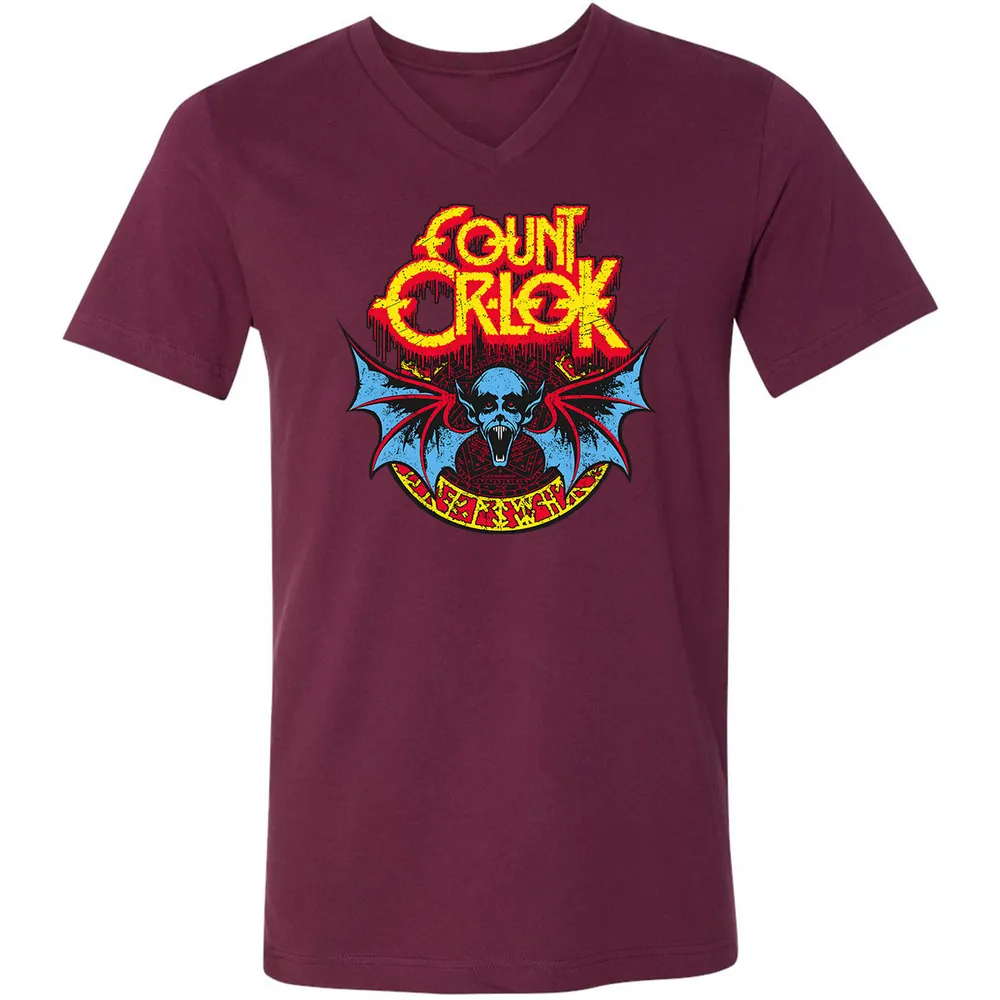 Unisex V-Neck T-Shirt - YWQ2NFPK - Maroon - 6