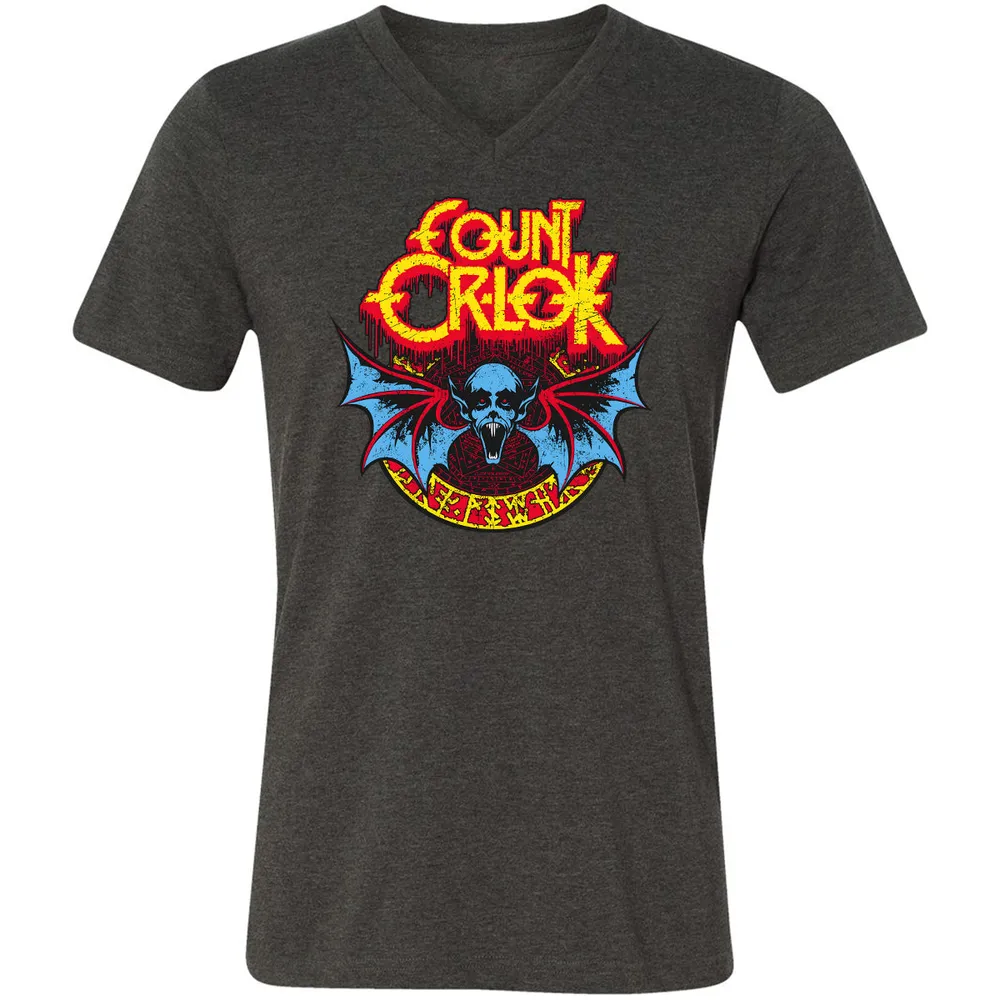 Unisex V-Neck T-Shirt - YWQ2NFPK - Dark Grey Heather - 8