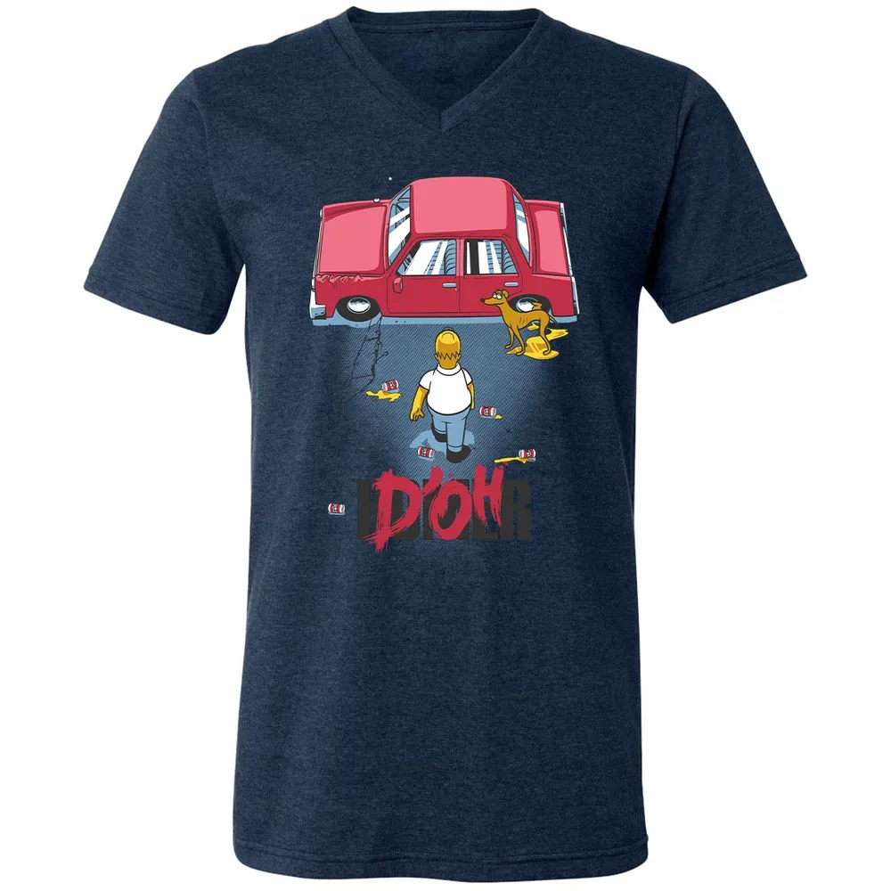 Unisex V-Neck T-Shirt - VMGCRH7V - Heather Navy - 15