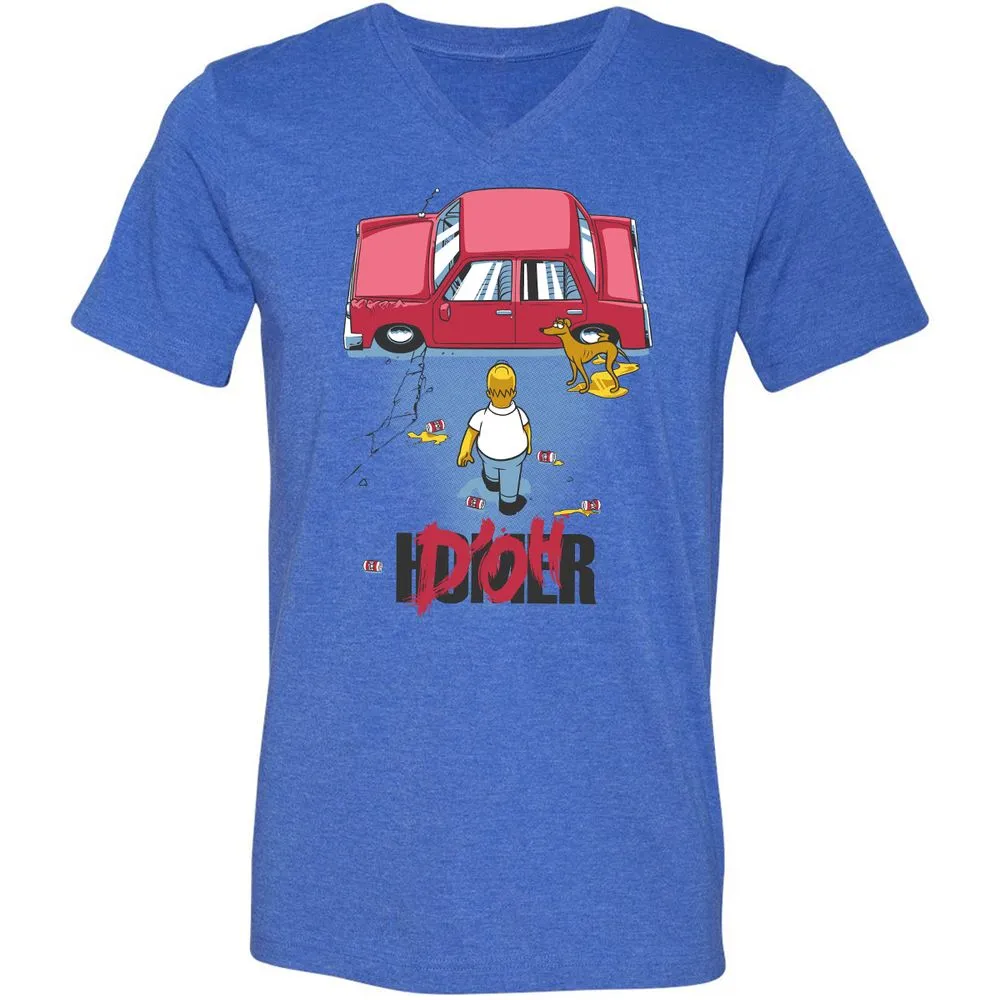 Unisex V-Neck T-Shirt - VMGCRH7V - Heather True Royal - 14