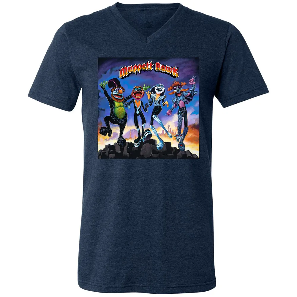 Unisex V-Neck T-Shirt - 69Q75Z5B - Heather Navy - 15