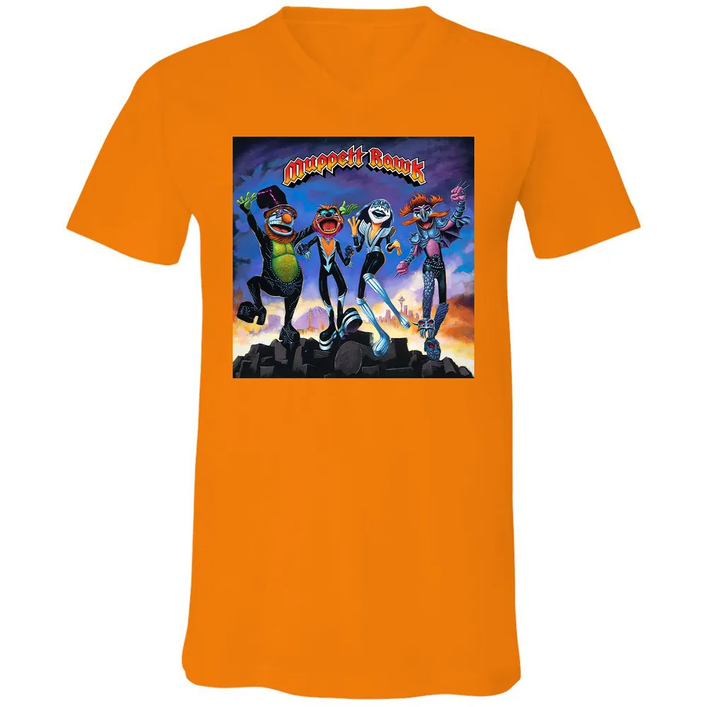 Unisex V-Neck T-Shirt - 69Q75Z5B - Orange - 11